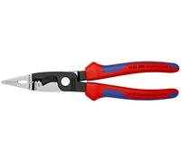 Knipex Alicate para instalaciones eléctricas negro atramentado, con fundas multicomponentes 200 mm (cartulina autoservicio/blíster) 13 82 200 SB