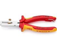 Knipex Alicate pelacables Con muelle de apertura universal cromado, homologado por VDE; integrada para colocar una protección anticaída 160 mm (cartulina autoservicio/blíster) 11 06 160 T BK