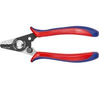 KNIPEX Alicate pelacables para cables de fibra óptica con cartulinas autoservicio con mangos recubiertos de plástico 130 mm, 12 82 130 SB