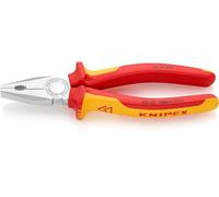 KNIPEX Alicate universal con cartulinas autoservicio cromado aislados con fundas multicomponentes, según norma VDE 200 mm, 03 06 200 SB