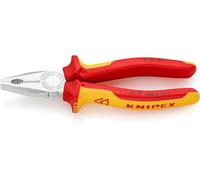 Knipex Alicate universal 03 06 180 cromado 180 mm aislado VDE con fundas multicomponentes