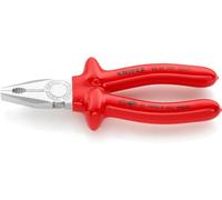 Knipex Alicate universal 03 07 180 cromado, aislado por inmersión en plástico reforzado VDE 180 mm