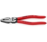 KNIPEX Alicate universal de fuerza con cartulinas autoservicio recubiertos de plástico 200 mm, 02 01 200 SB