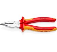 KNIPEX Alicate universal en punta cromado aislados con fundas multicomponentes, según norma VDE 185 mm, 08 26 185