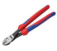 Knipex Alicates de corte diagonal de fuerza negro atramentado, con fundas multicomponentes 250 mm (cartulina autoservicio/blíster) 74 02 250 SB