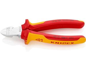 KNIPEX Alicates de corte diagonal con función de pelacables cromado aislados con fundas multicomponentes, según norma VDE 160 mm, 14 26 160