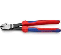 Knipex Alicates de corte diagonal de fuerza negro atramentado, con fundas multicomponentes 250 mm (cartulina autoservicio/blíster) 74 02 250 SB