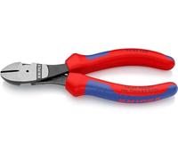 Knipex Alicates de corte diagonal de fuerza negro atramentado, con fundas multicomponentes 160 mm (cartulina autoservicio/blíster) 74 02 160 SB