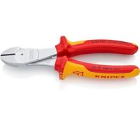 KNIPEX Alicates de corte diagonal de fuerza con cartulinas autoservicio cromado aislados con fundas multicomponentes, según norma VDE, 74 06 180 SB
