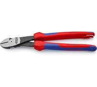 Knipex Alicates de corte diagonal de fuerza negro atramentado, con fundas multicomponentes, con anilla de fijación integrada para colocar un dispositivo de protección anticaídas 250 mm 74 22 250 T