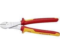 Knipex Alicates de corte diagonal de fuerza cromado, aislados con fundas multicomponentes, según norma VDE 250 mm 74 06 250