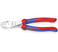 KNIPEX Alicates de corte diagonal de fuerza cromado con mangos confort 200 mm, 74 05 200