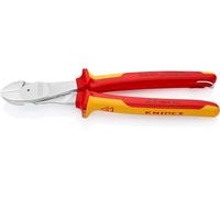 KNIPEX Alicates de corte diagonal de fuerza en blister cromado Aislado con fundas multicomponente, homologado por VDE; con anilla de, 74 06 250 T BK