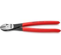 Knipex Alicates de corte diagonal de fuerza negro atramentado, recubiertos de plástico 250 mm 74 01 250