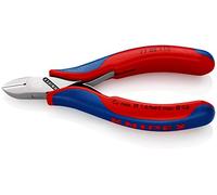 KNIPEX Alicates de corte diagonal para electrónica con articulación machihembrada con cartulinas autoservicio con mangos, 77 02 115 SB