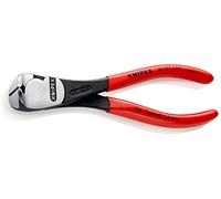 Knipex Alicates de corte frontal de fuerza negro atramentado, recubiertos de plástico 160 mm (cartulina autoservicio/blíster) 67 01 160 SB