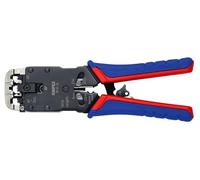 KNIPEX Alicates de crimpado de 8 pulgadas para enchufes occidentales, agarre de plástico
