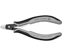 Knipex Alicates de precisión de corte diagonal para electrónica ESD bruñido, con fundas multicomponentes 125 mm (cartulina autoservicio/blíster) 79 02 125 ESDSB