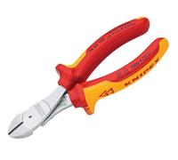 Knipex Alicates de corte diagonal de fuerza cromado, aislados con fundas multicomponentes, según norma VDE 160 mm (cartulina autoservicio/blíster) 74 06 160 SB