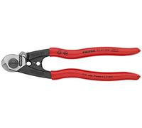 KNIPEX Cortacables para cable trenzado forjado con cartulinas autoservicio recubiertos de plástico 190 mm, 95 61 190 SB