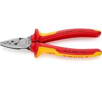Knipex Alicate para crimpar punteras huecas aislados con fundas multicomponentes, según norma VDE 180 mm 97 78 180