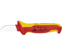 Knipex Cuchillo para cable mango aislante en dos componentes, según norma VDE 190 mm (cartulina autoservicio/blíster) 98 52 SB