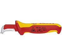 KNIPEX Cuchillo pelacables con guía de deslizamiento aislados con fundas multicomponentes, según norma VDE 180 mm, 98 55