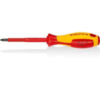 KNIPEX Destornillador para tornillos cruciformes Pozidriv mango aislante en dos componentes, según norma VDE 212 mm, 98 25 02