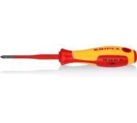 KNIPEX Destornillador (Slim) para tornillos cruciformes Phillips mango aislante en dos componentes, según norma VDE 187 mm, 98 24 01 SL