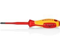 KNIPEX Destornillador (Slim) para tornillos cruciformes Phillips mango aislante en dos componentes, según norma VDE 212 mm, 98 24 02 SL