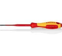 KNIPEX Destornillador (Slim) para tornillos planos mango aislante en dos componentes, según norma VDE 202 mm, 98 20 35 SL