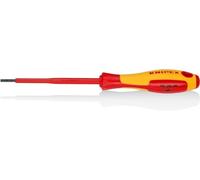 KNIPEX Destornilladores para tornillos planos mango aislante en dos componentes, según norma VDE 202 mm, 98 20 30