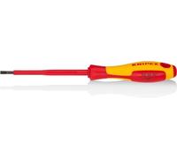 KNIPEX Destornilladores para tornillos planos mango aislante en dos componentes, según norma VDE 202 mm, 98 20 40