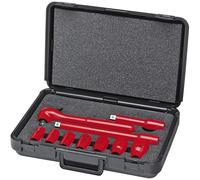 KNIPEX Juego de llaves de vaso de 10 piezas, unidad de 1,27 cm, SAE, 1000 V aislado