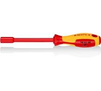 KNIPEX Llave de vaso con mango destornillador aislados con fundas multicomponentes, según norma VDE 237 mm, 98 03 08