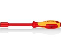 KNIPEX Llave de vaso con mango destornillador aislados con fundas multicomponentes, según norma VDE 237 mm, 98 03 11