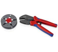 KNIPEX MultiCrimp Pince à sertir avec porte-matrices interchangeables, vide brunie avec poignées multimatières 250 mm, 97 33 LE