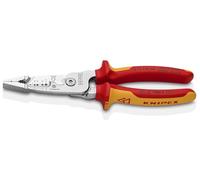 KNIPEX Pince électrique 5 en 1 modèle métrique sur carte LS chromée isolées par gaines bi-matière, certifiées VDE 200 mm, 13 76 200 ME SB