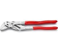 KNIPEX Tenaza llave alicate y llave en una sola herramienta con cartulinas autoservicio cromado recubiertos de plástico 250 mm, 86 03 250 SB