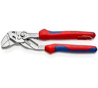Knipex Tenaza llave alicate y llave en una sola herramienta cromado, integrada para colocar un dispositivo de protección anticaídas 180 mm (cartulina autoservicio/blíster) 86 05 180 T BK