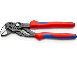 KNIPEX Tenazas llave alicate y llave en una sola herramienta con cartulinas autoservicio con mangos multicomponente, 86 02 180 SB