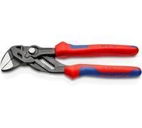 Knipex Tenazas llave alicate y llave en una sola herramienta gris atramentado, con fundas multicomponentes 180 mm (cartulina autoservicio/blíster) 86 02 180 SB