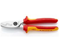 Knipex Tijeras cortacables 95 16 200 – 200 mm, filo doble cromado, aisladas VDE