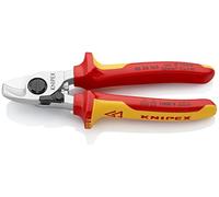 KNIPEX Tijeras cortacables Con muelle de apertura cromado aislados con fundas multicomponentes, según norma VDE 165 mm, 95 26 165