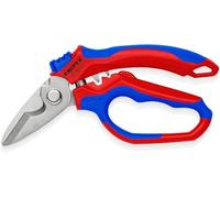 KNIPEX Tijeras de electricista acodadas pulido espejo con fundas multicomponentes, reforzadas con fibras de vidrio 180 mm, 95 05 20 SB