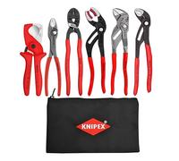 KNIPEX Tools 9K 00 80 180 US - Juego de fontanería de 6 piezas con bolsa KNIPEX Keeper gratis
