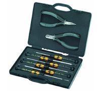 KNIPEX Tools - Juego de herramientas ESD de electrónica de 8 piezas en caja de plástico con espuma moldeada (002018ESD)