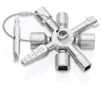 Knipex TwinKey® Llaves para armarios de control para armarios y sistemas de paso estándar 92 mm 00 11 01, Multicolor