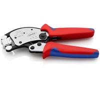 Knipex Twistor®16 Alicate autoajustable para crimpar punteras huecas con cabezal giratorio para crimpar cromado, con fundas multicomponentes 200 mm 97 53 18