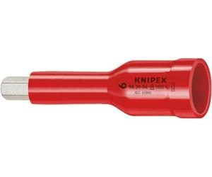 KNIPEX Vasos hexagonales, para tornillos con hexágono interior con cuadradillo 3/8" 75 mm, 98 39 06